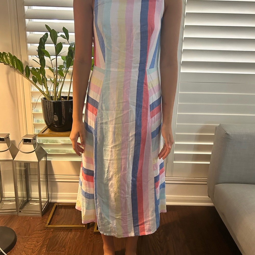 Joules Pink and Blue Halter Midi Sundress